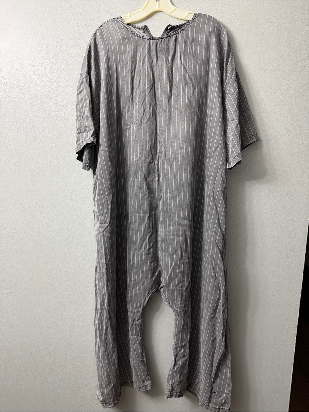 Lala. original Ultra Harem Jumpsuit in Tencel Pinstripe Relaxed Pinstripe s/m
